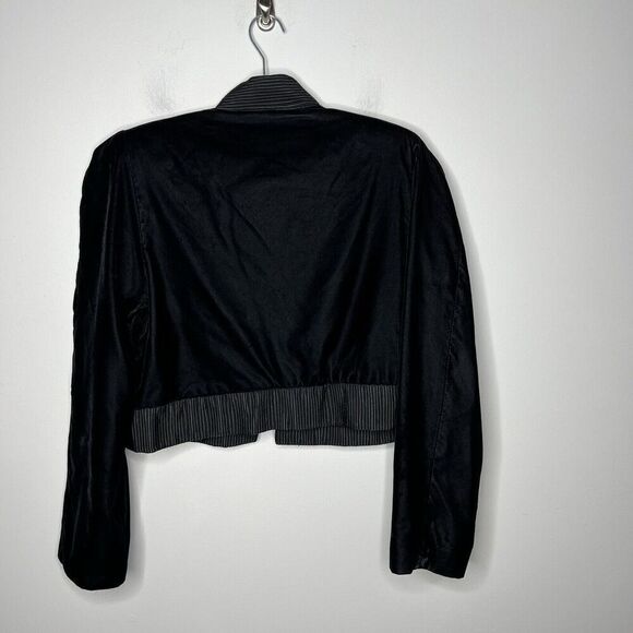 Bae + Castro Bolero Womens Size 10 Black Velvet Cropped Jacket Shoulder Pads - Picture 3 of 13